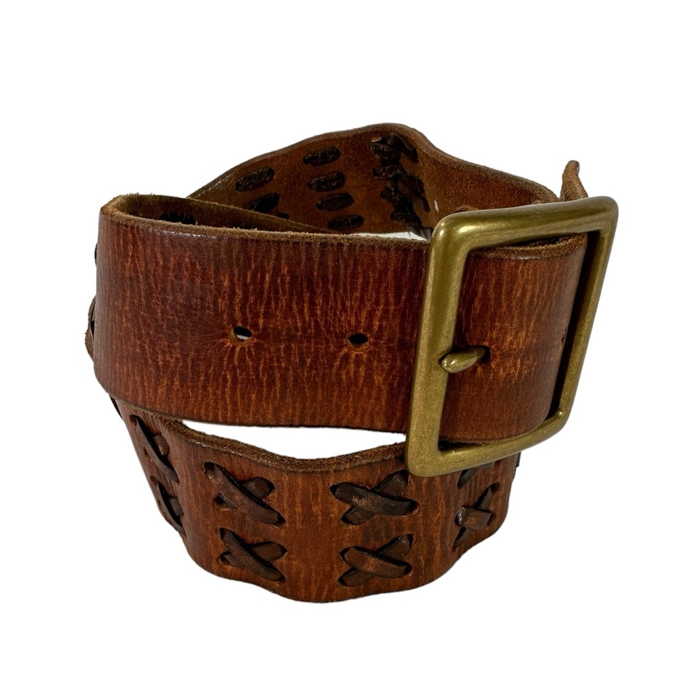 Vintage genuine WILLIAM RAST brown woven leather belt 30 small